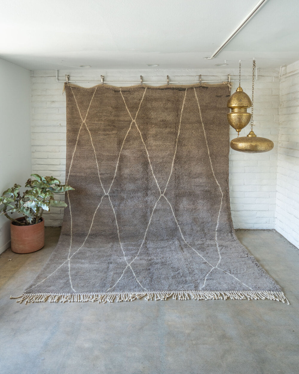 Taupe and Cream Soukie Wool Beni M'rirt