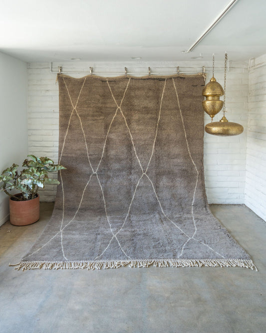 Taupe and Cream Soukie Wool Beni M'rirt